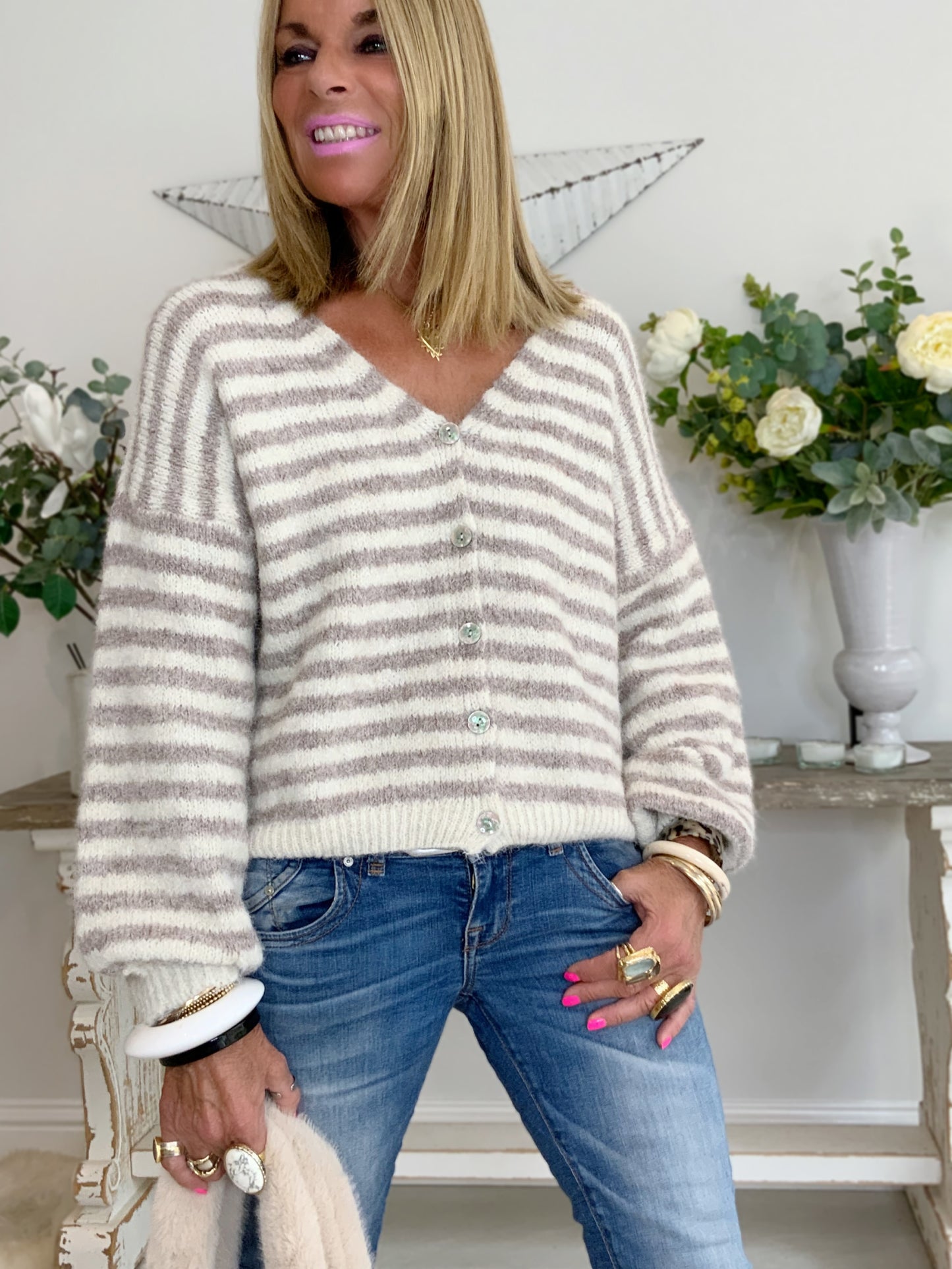 Polly Stripe Cardigan