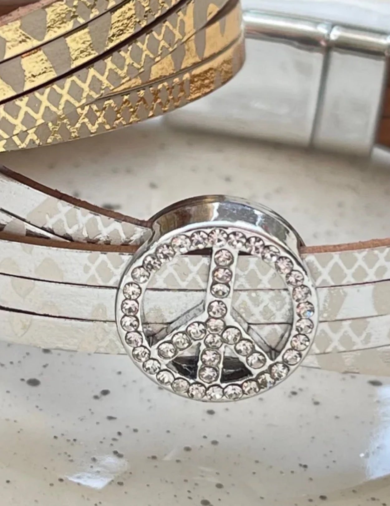 Peace Bling Silver Cuff