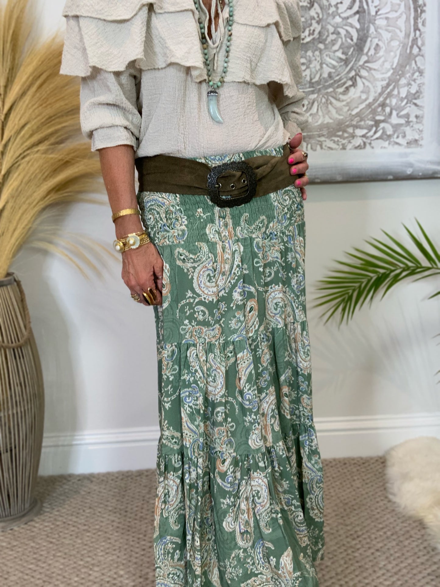 Priscilla Paisley Print Maxi Skirt