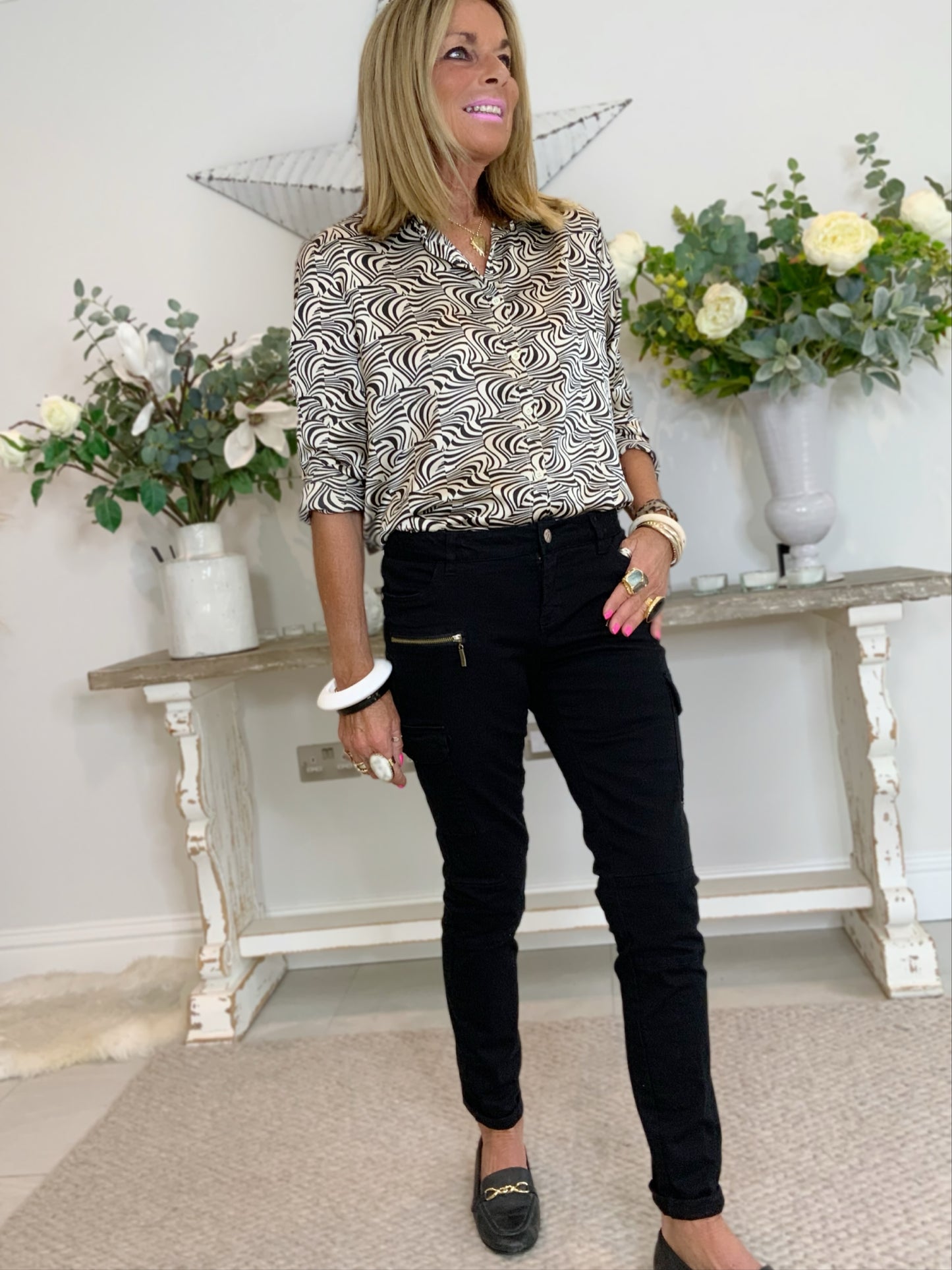 Jessie Swirl Print Shirt Blouse