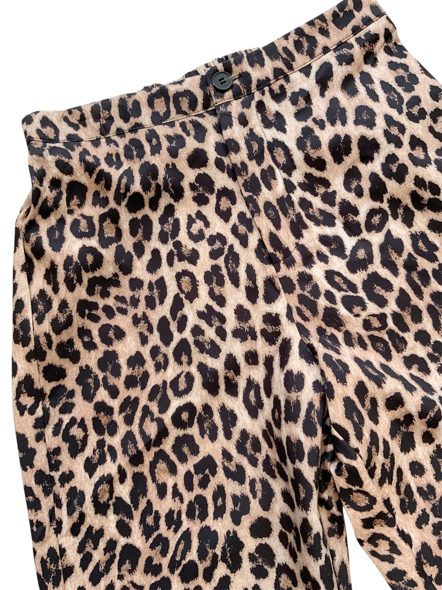 Leopard Print Flare Trousers