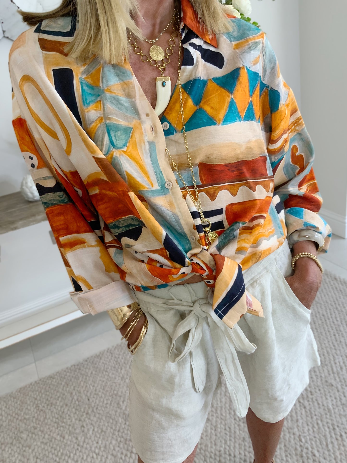 Abstract Retro Print Shirt