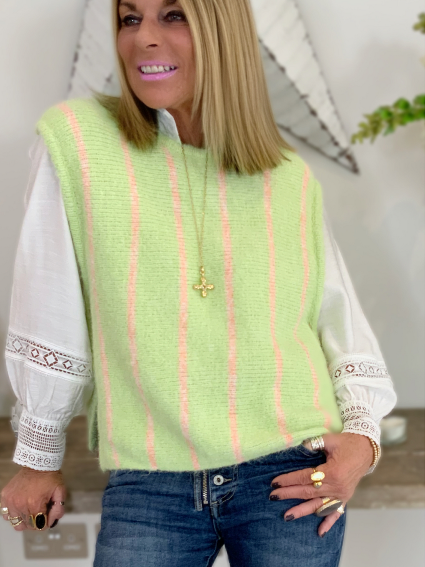 Jaydi Stripe Round Neck Tank