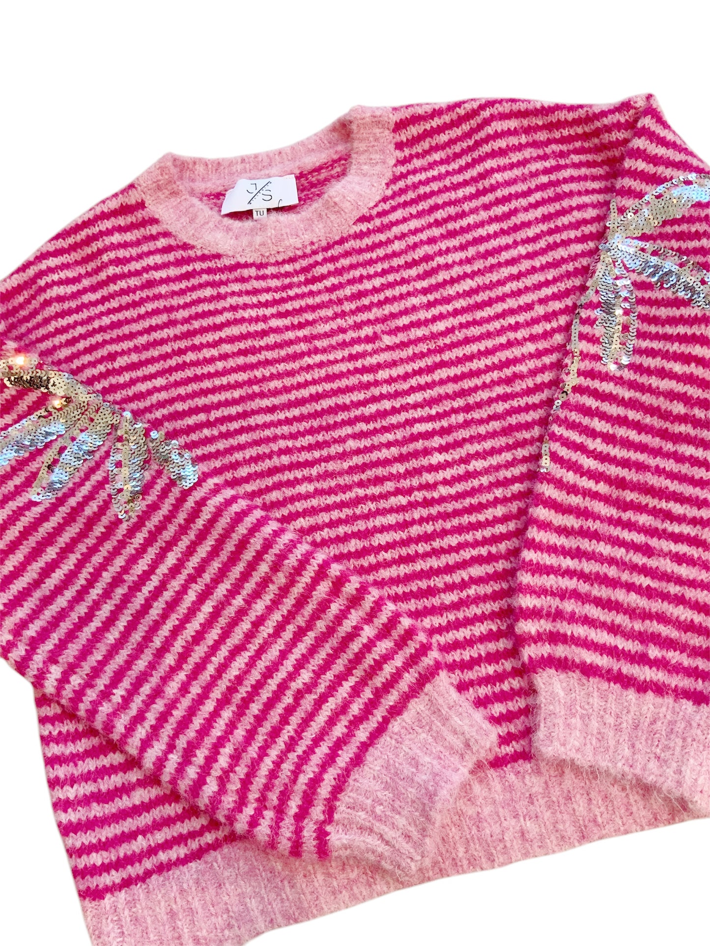 Avalon Stripe Sequin Palm Jumper
