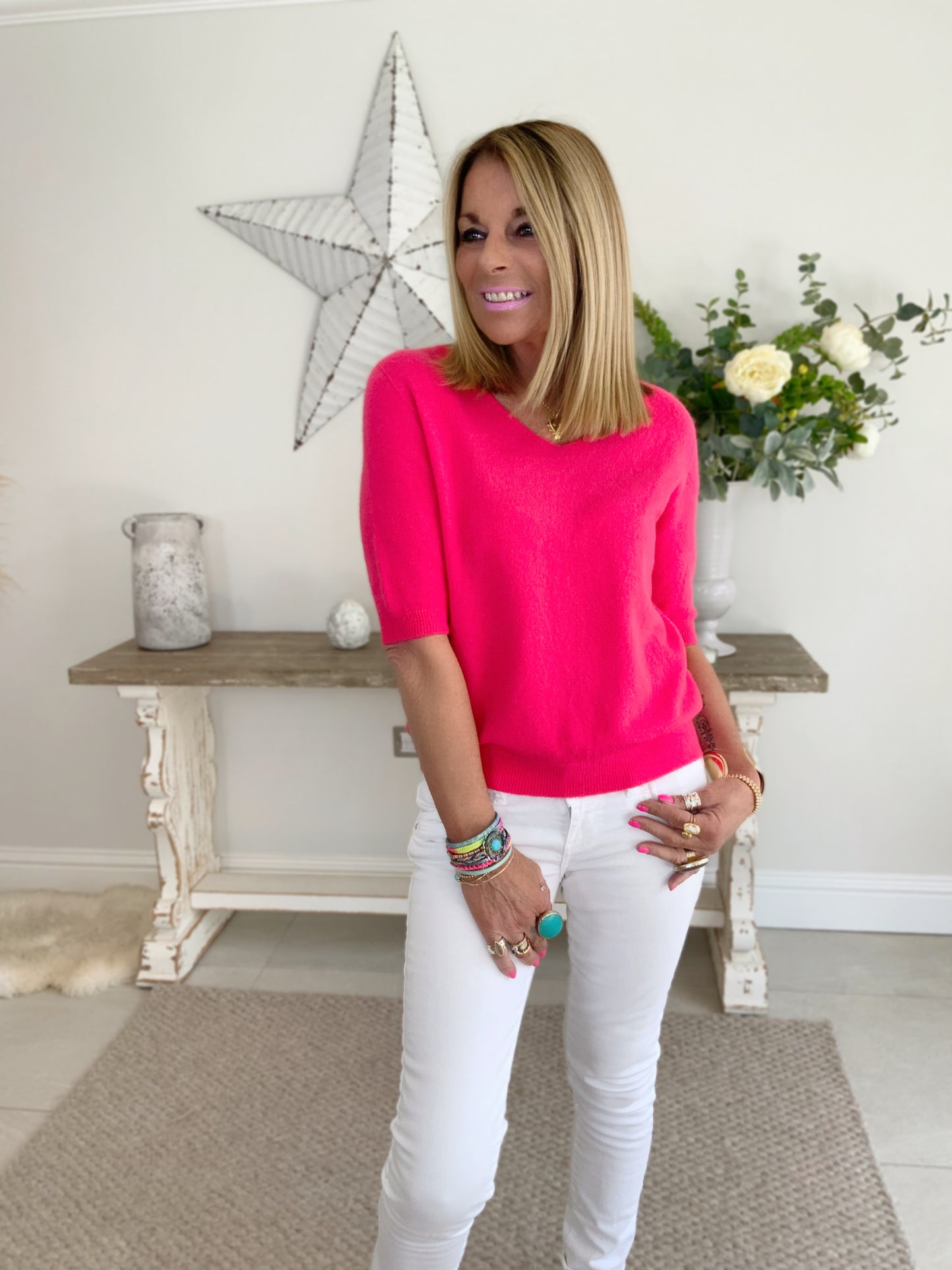 Marcia Alpaca Short-Sleeve Jumper