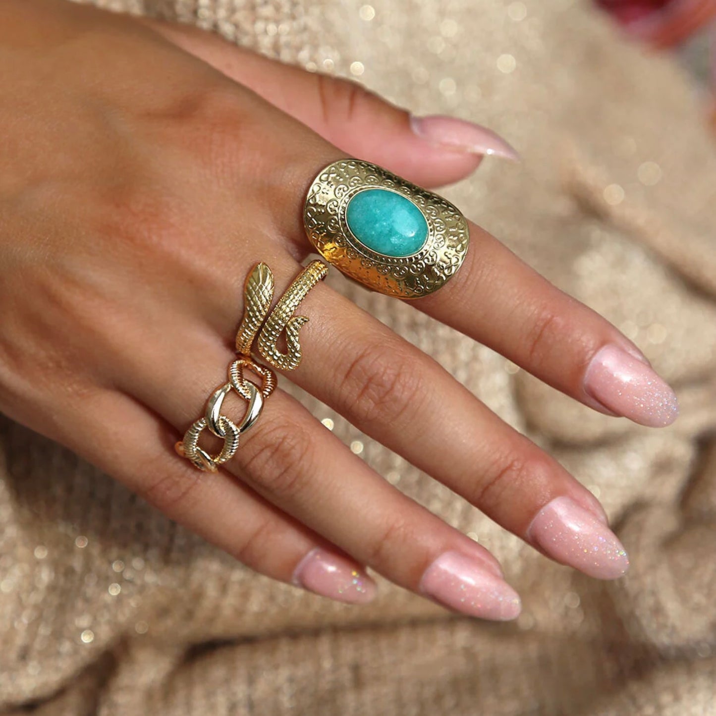 Boho Amazonite Ring
