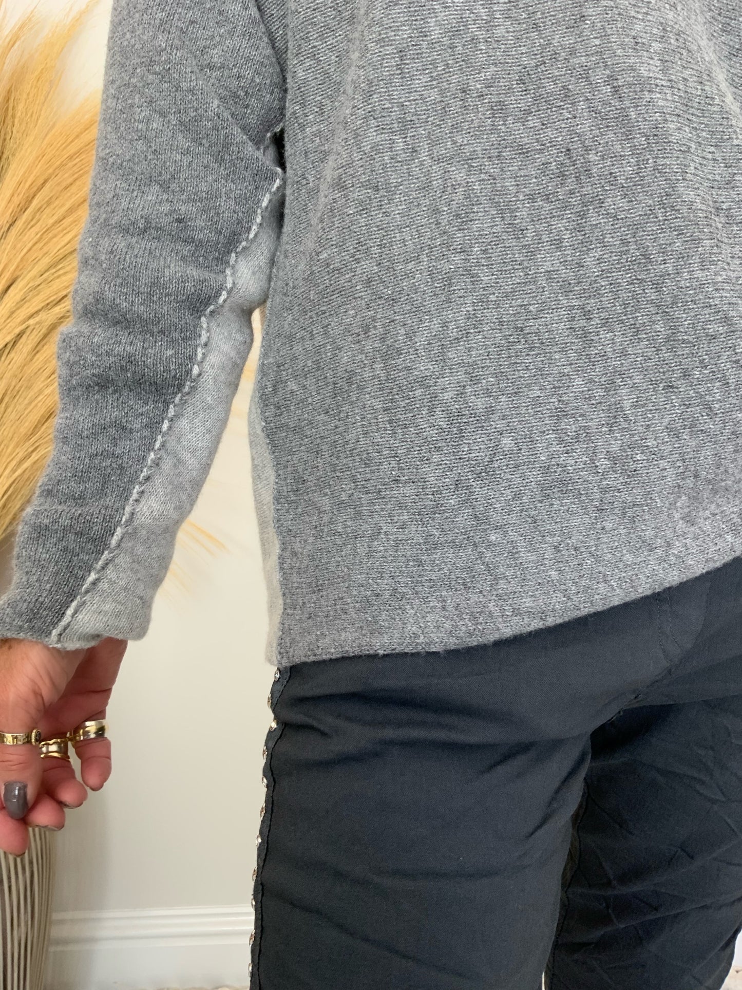 Two-Tone Cashmere Mix Jumper