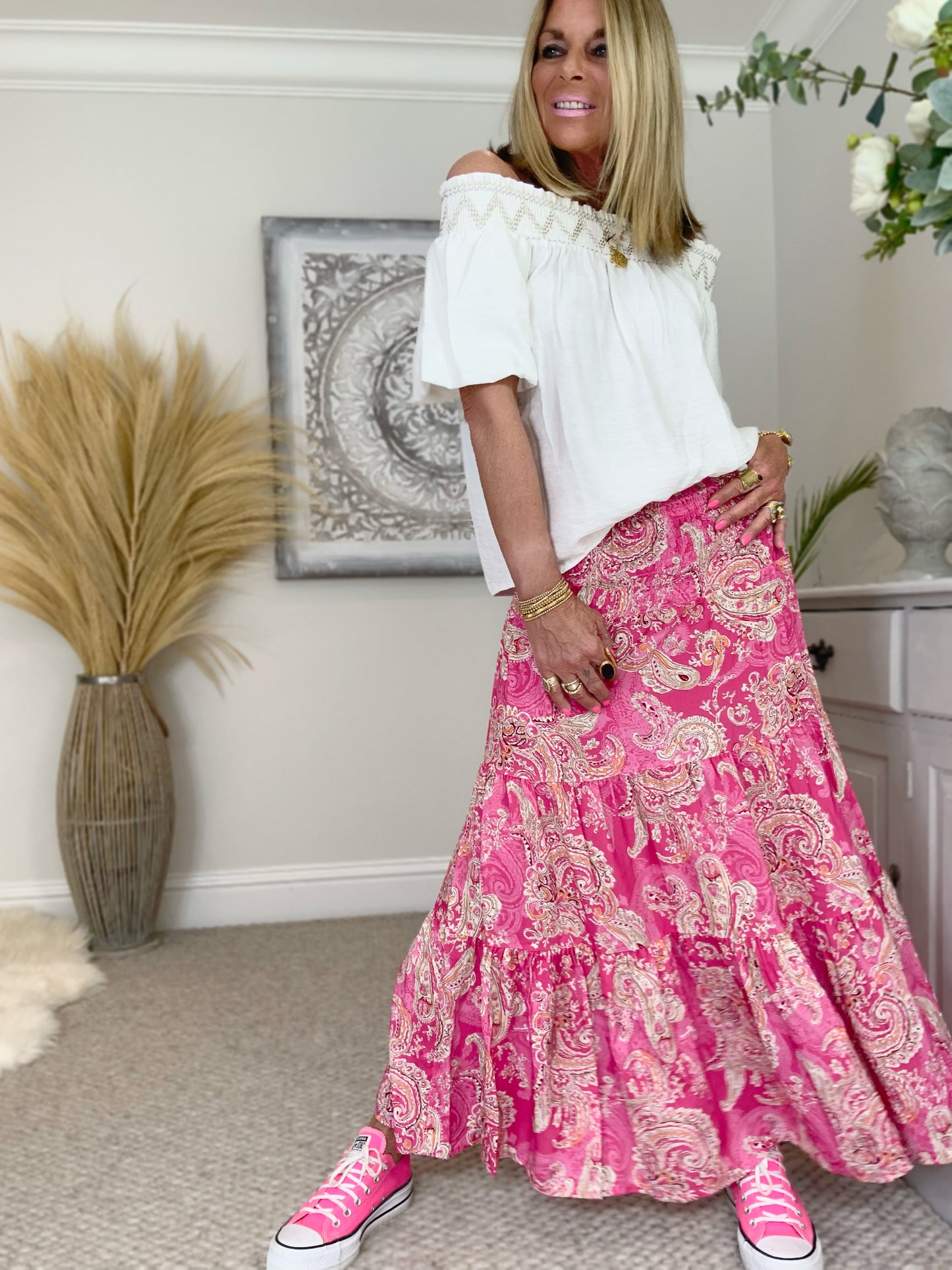 Priscilla Paisley Print Maxi Skirt