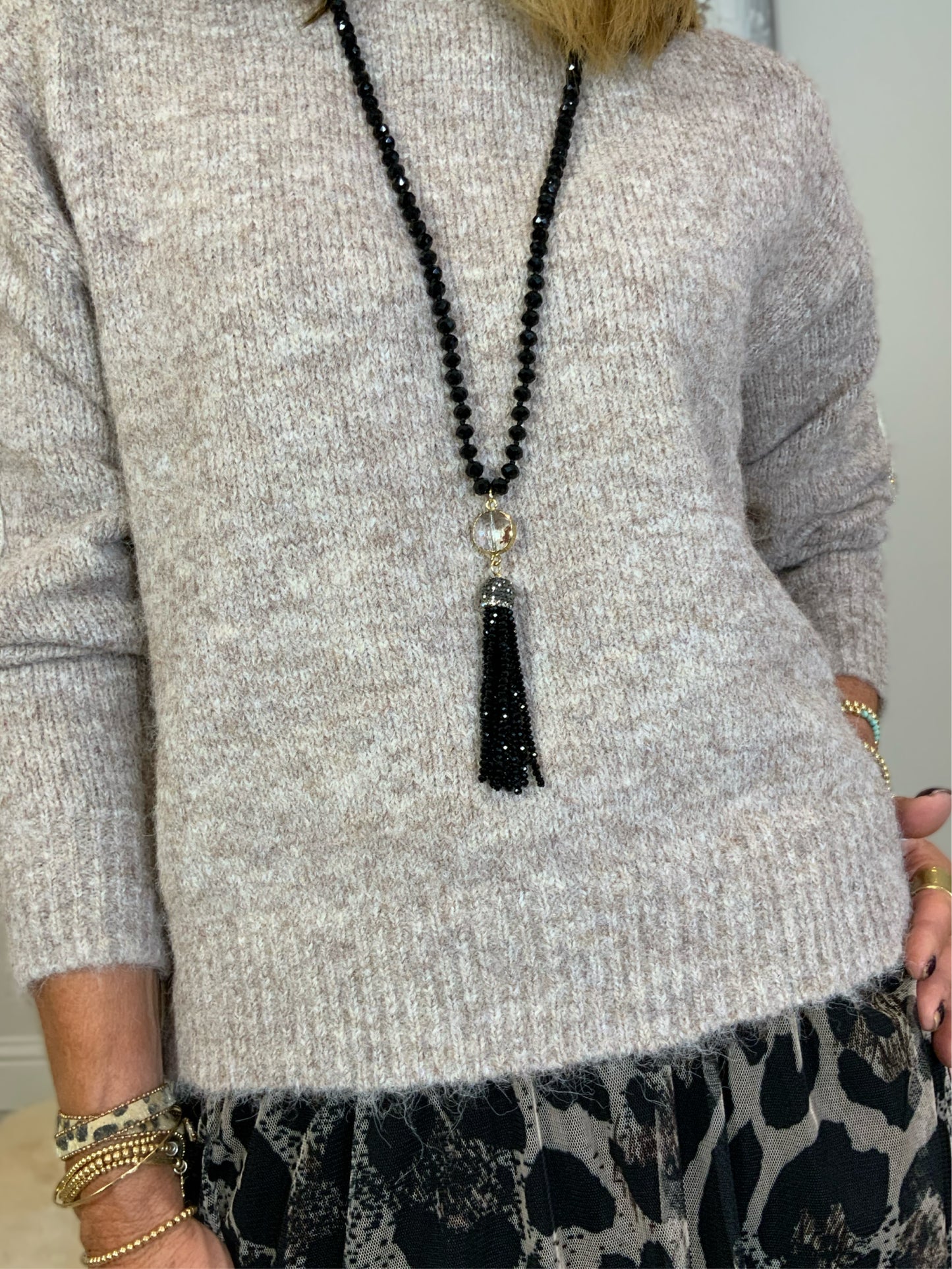 Black Tassel Necklace