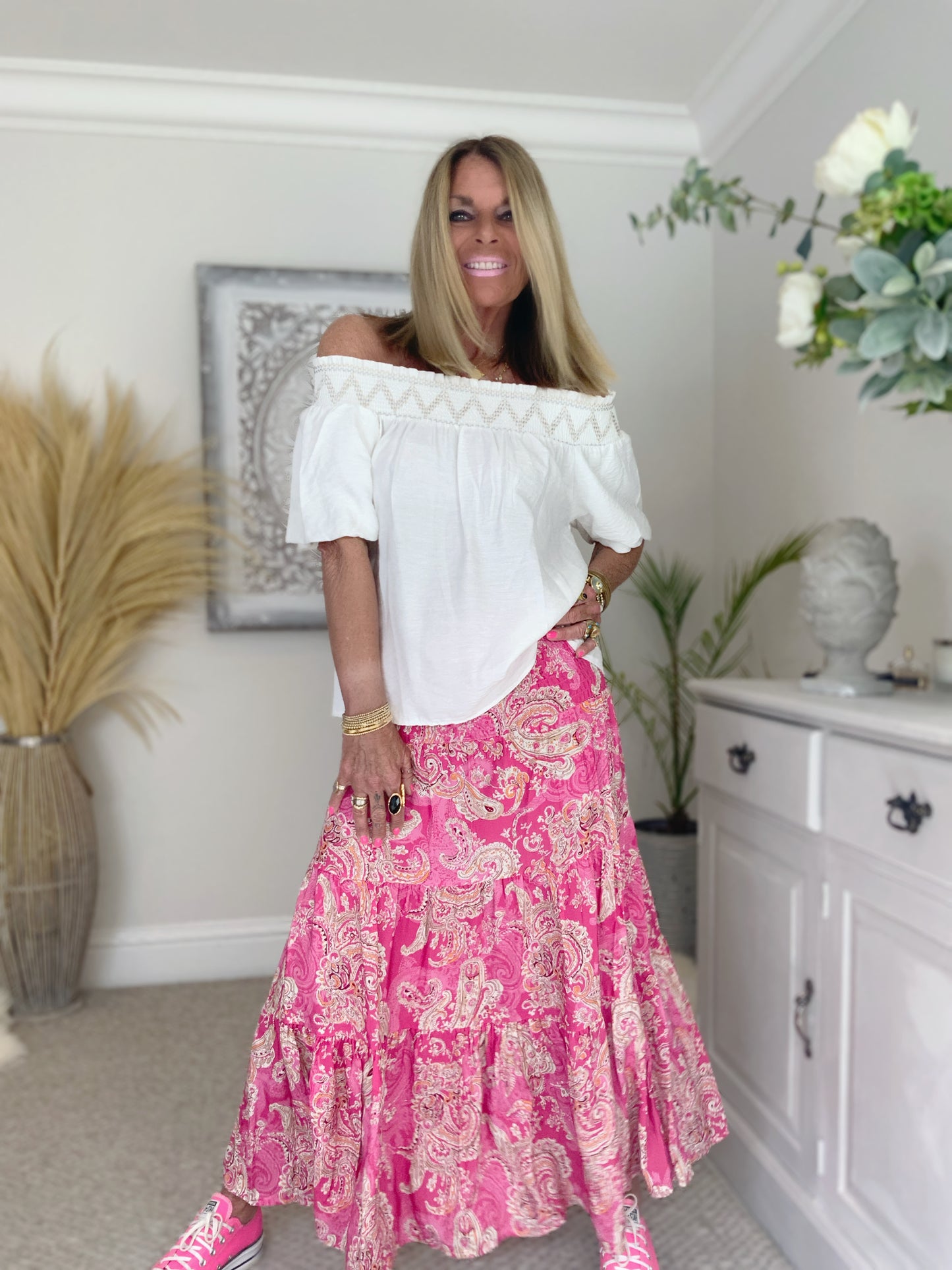 Priscilla Paisley Print Maxi Skirt