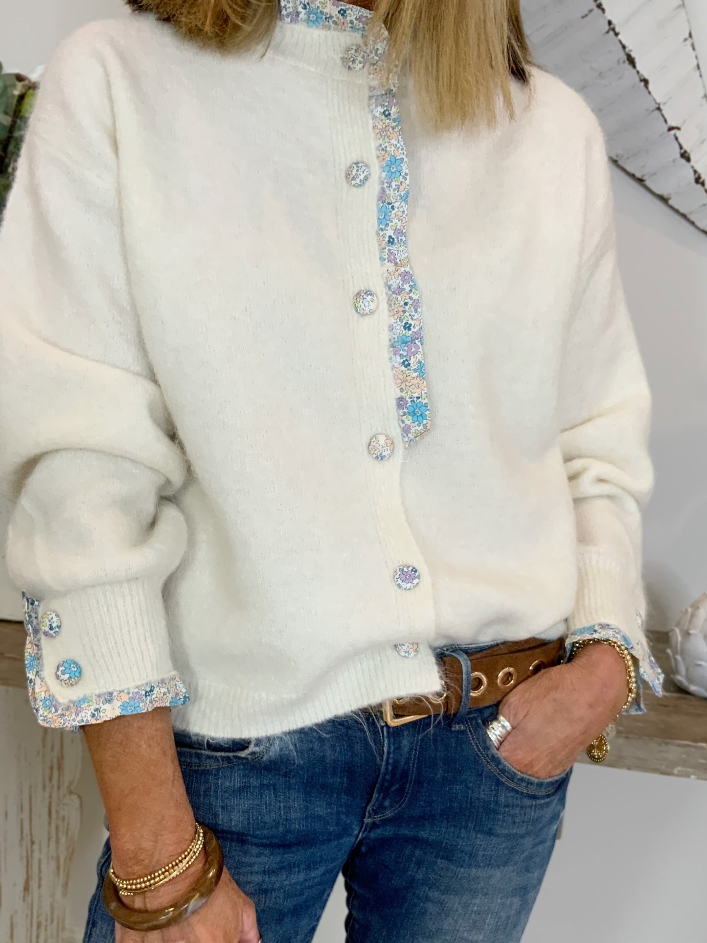 Freya Floral Trim Cardigan
