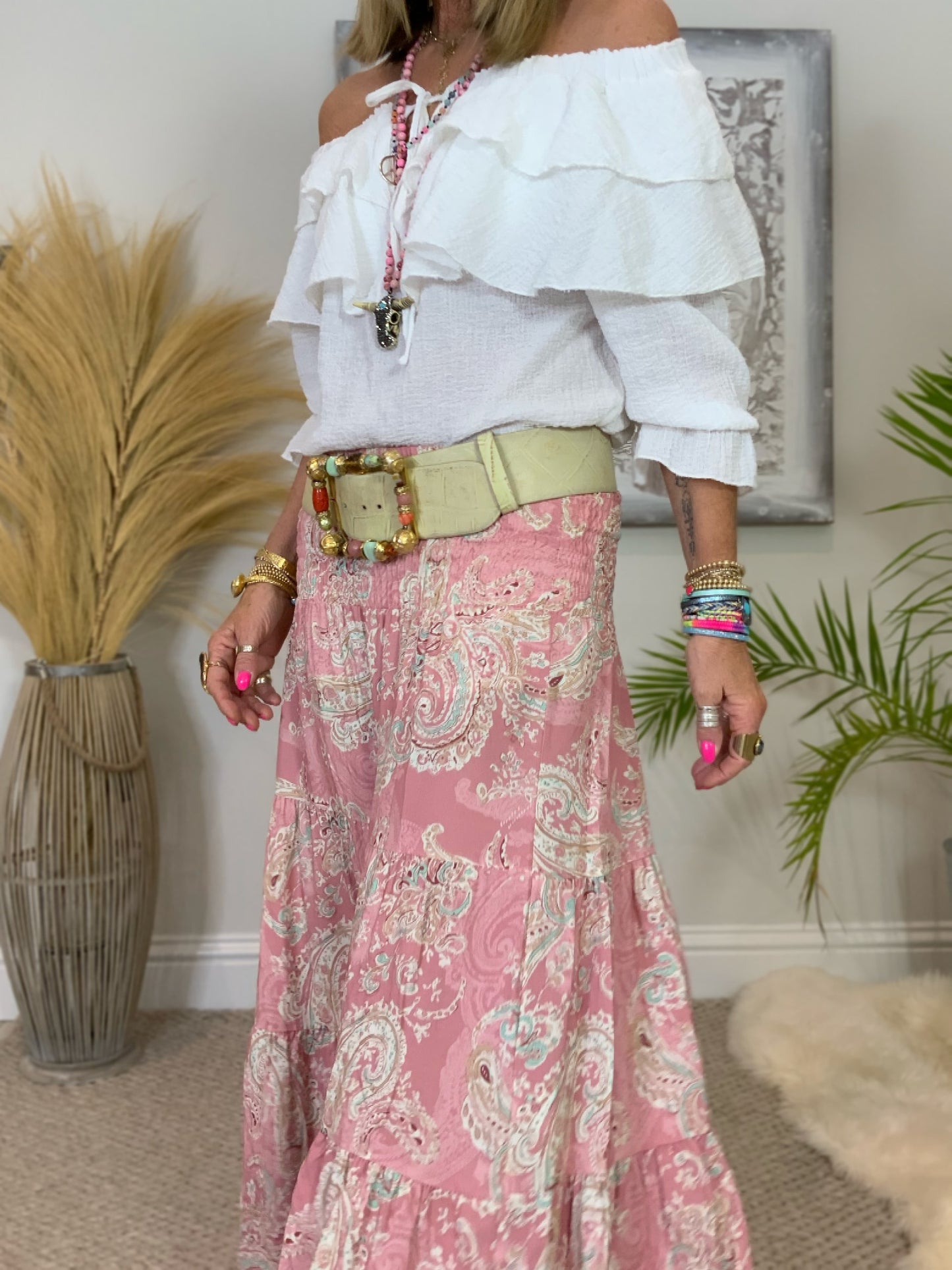 Priscilla Paisley Print Maxi Skirt