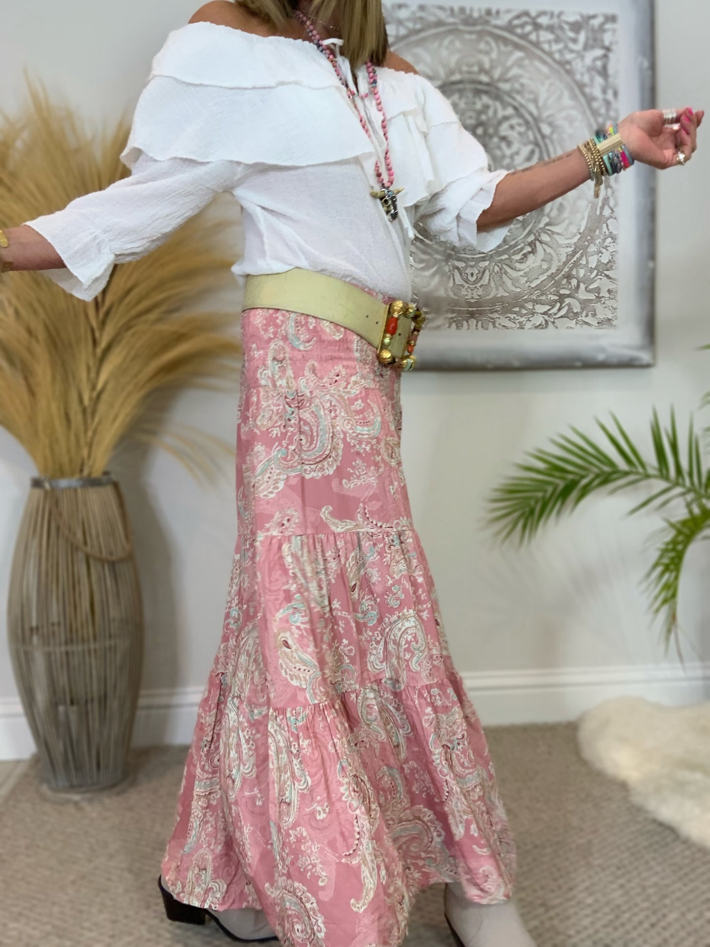 Priscilla Paisley Print Maxi Skirt