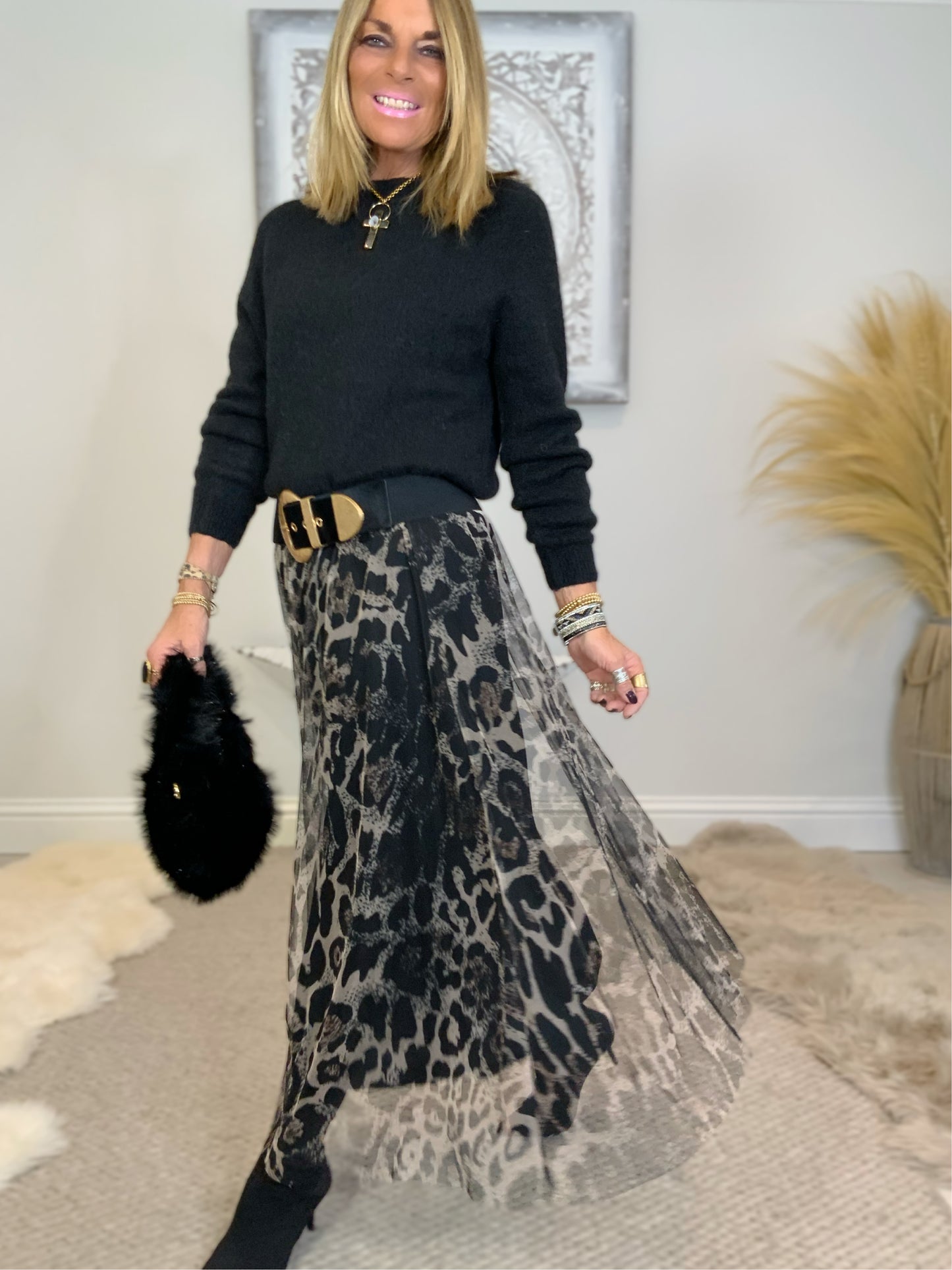 Tulle skirt, leopard print skirt