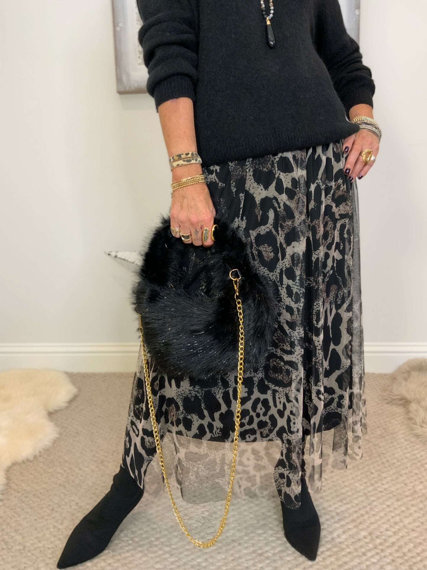 Faux Fur Sparkle Grab-Bag