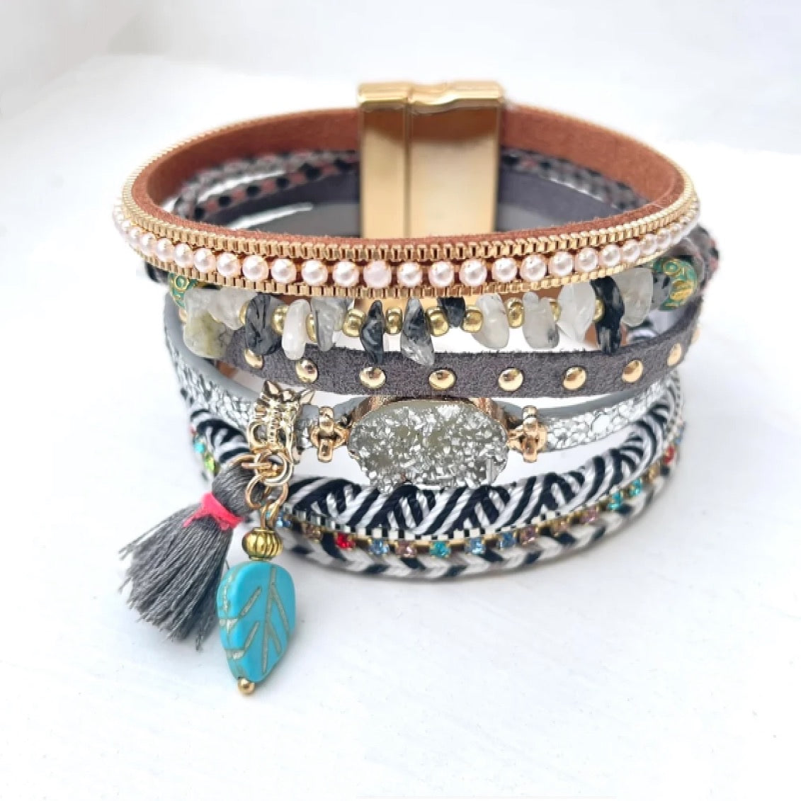 Silver Skye Boho Cuff Bracelet