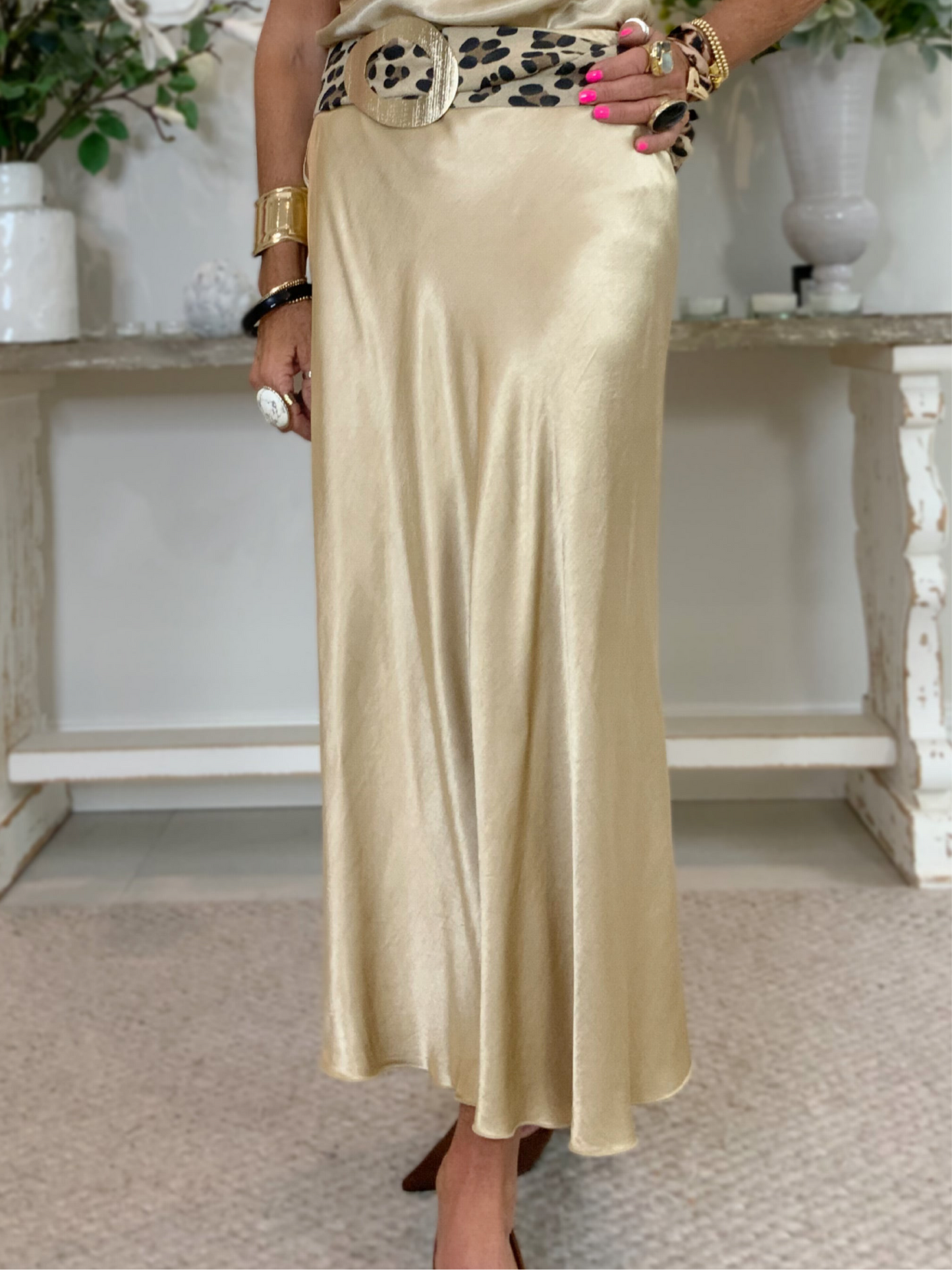 Olivia Satin Slip Skirt