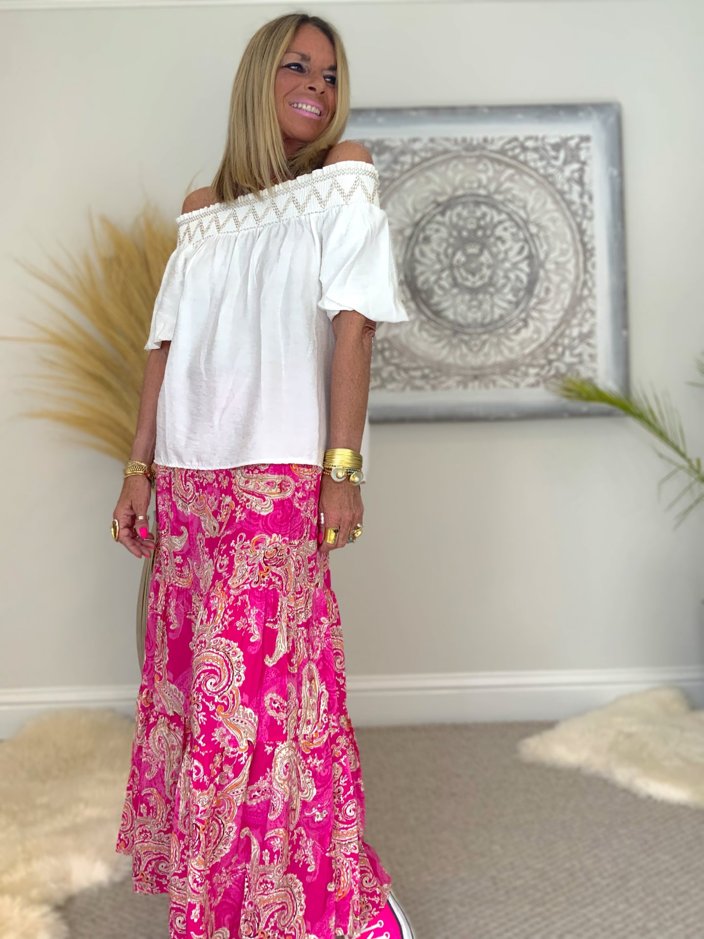 Priscilla Paisley Print Maxi Skirt
