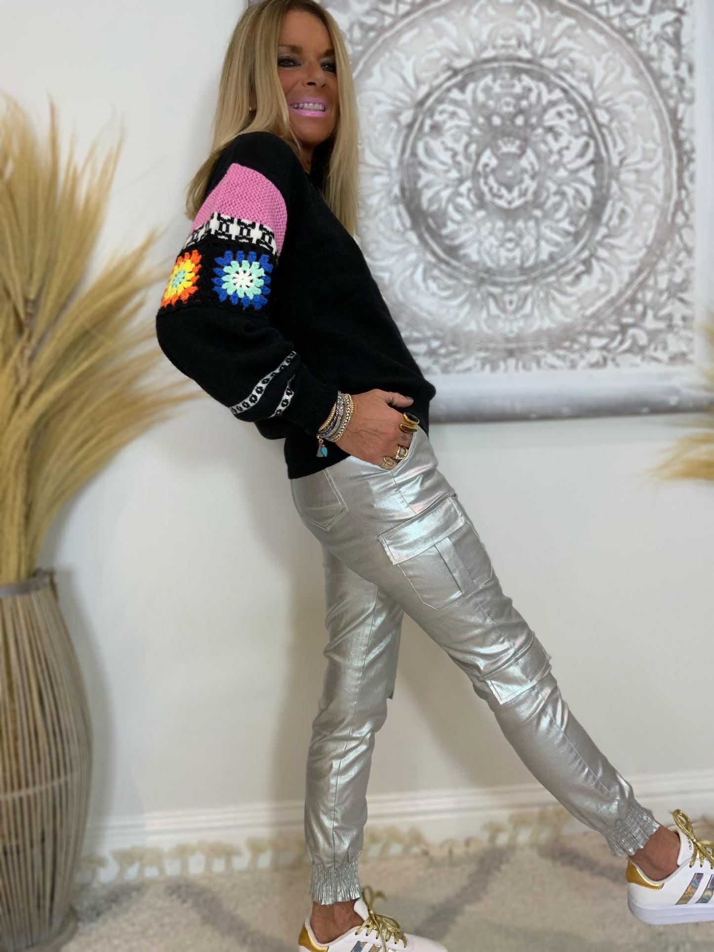 Marita Crochet Sleeve Jumper