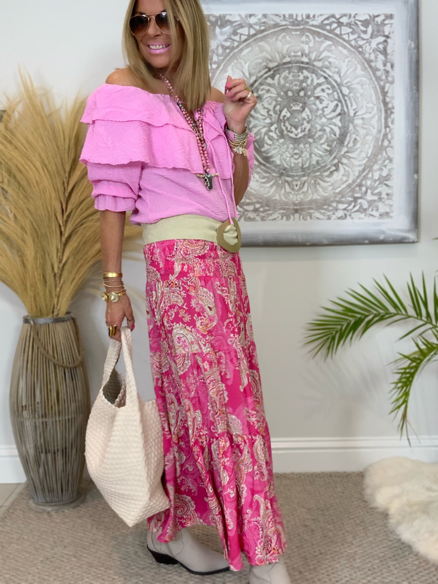 Priscilla Paisley Print Maxi Skirt