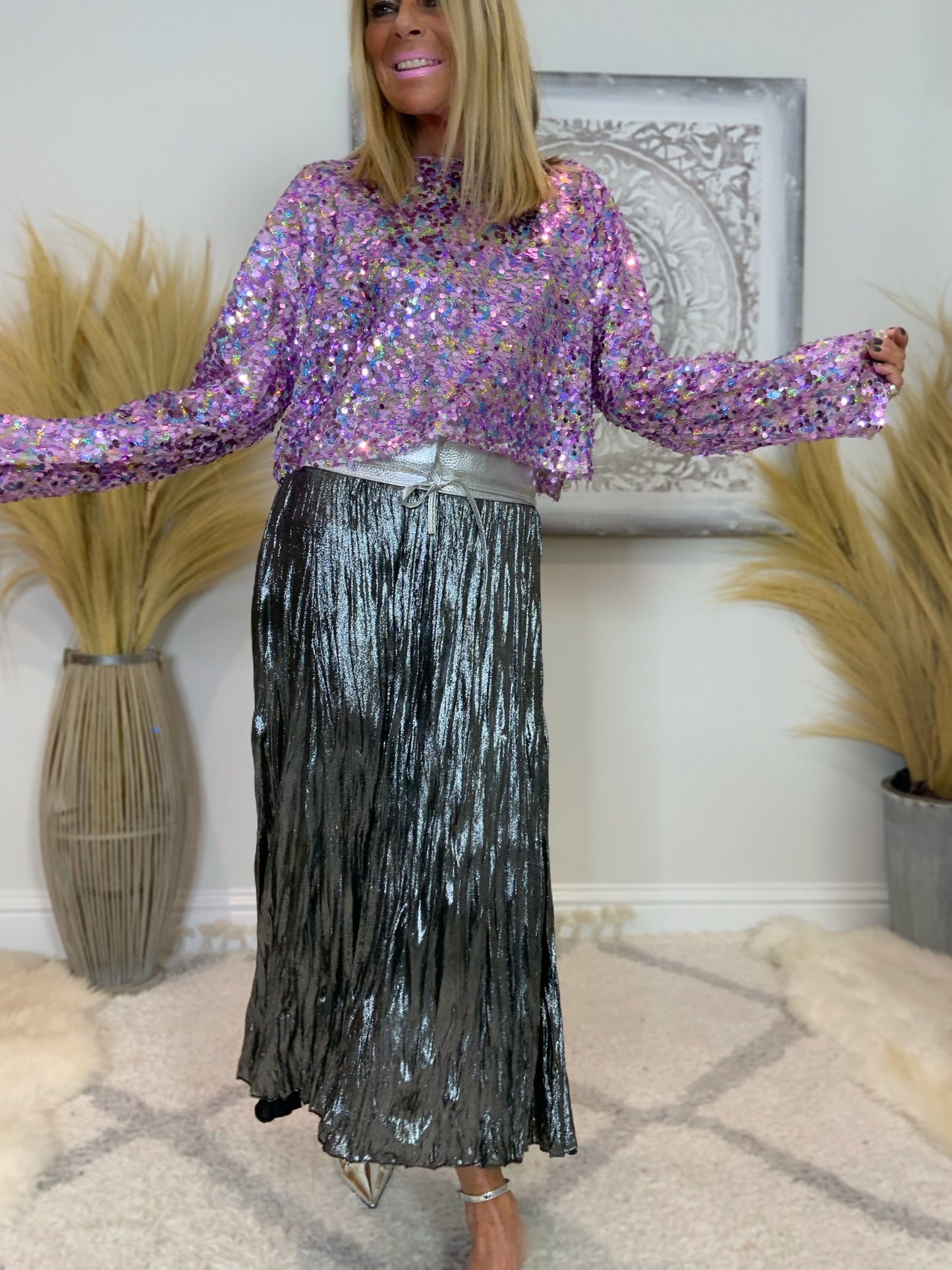 Lilac Sequin Top