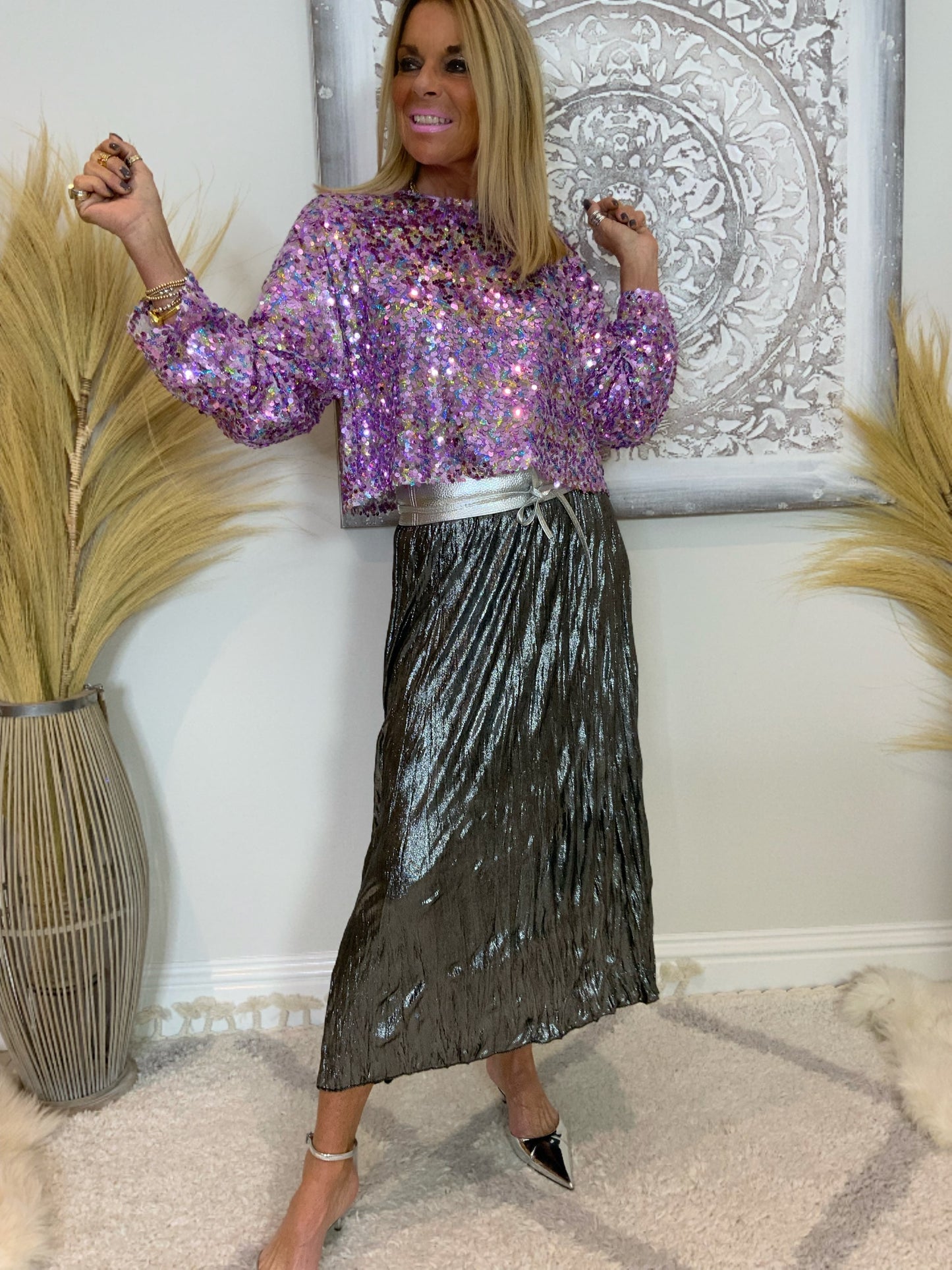 Lilac Sequin Top