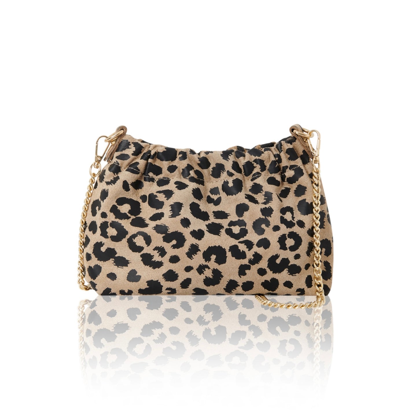 Leopard Print Suede Pouch-Bag