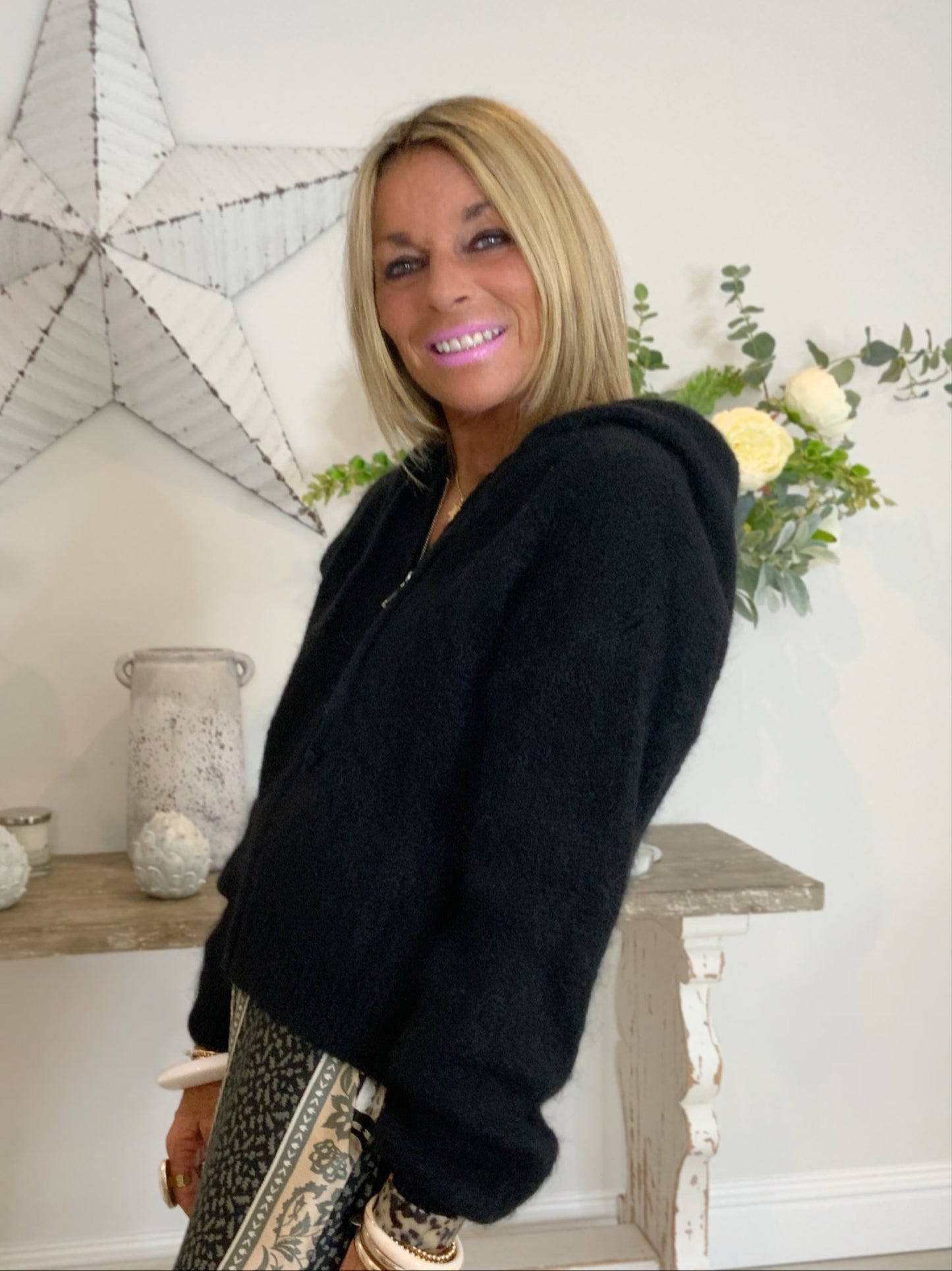 Luana Zip-Up Knitted Hoodie