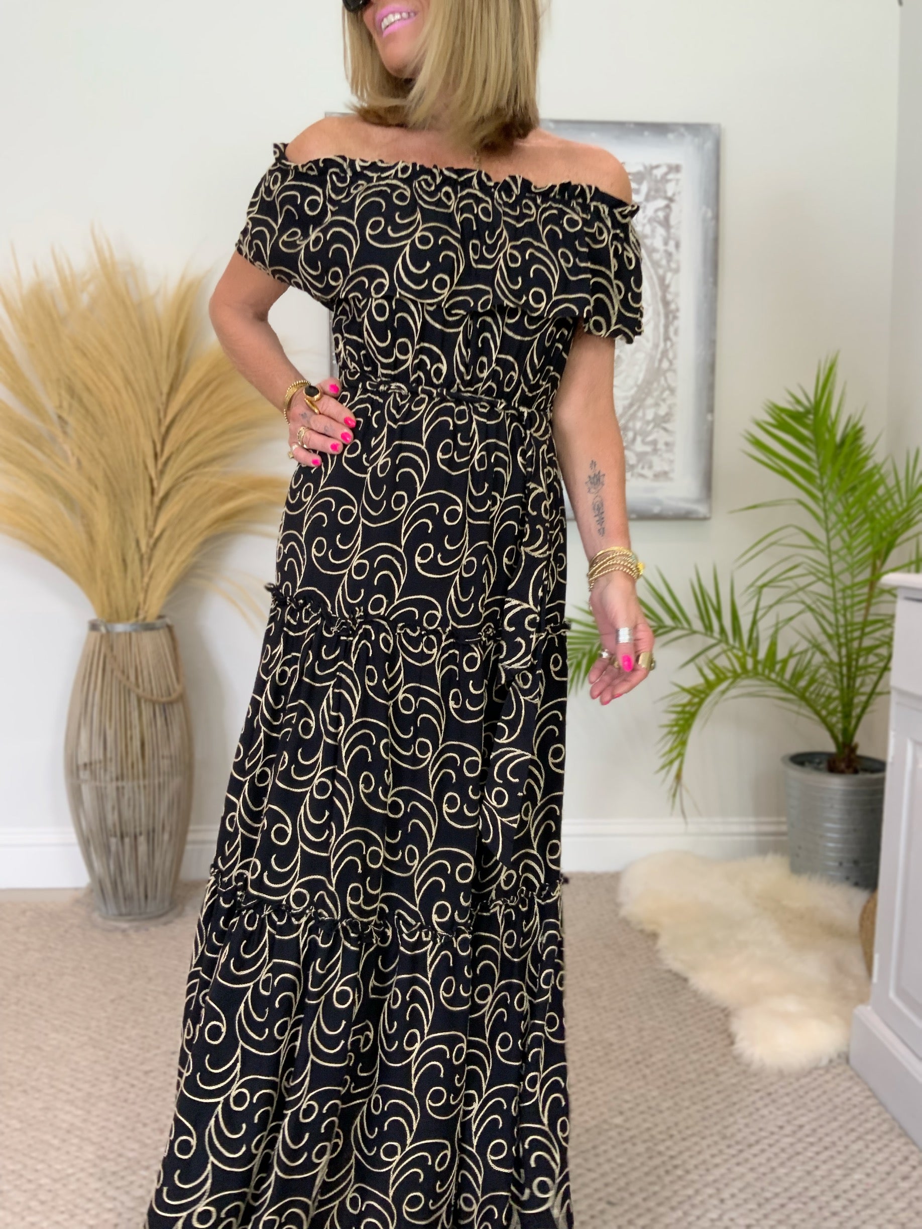 Summer off the shoulder best sale maxi dress