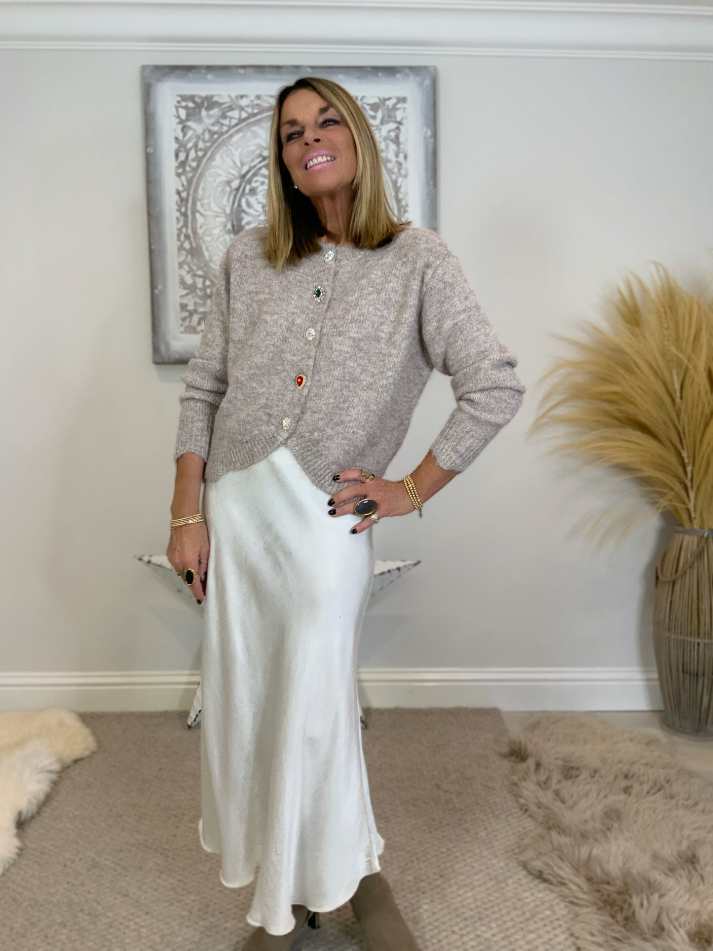 Diamante Button Cardigan