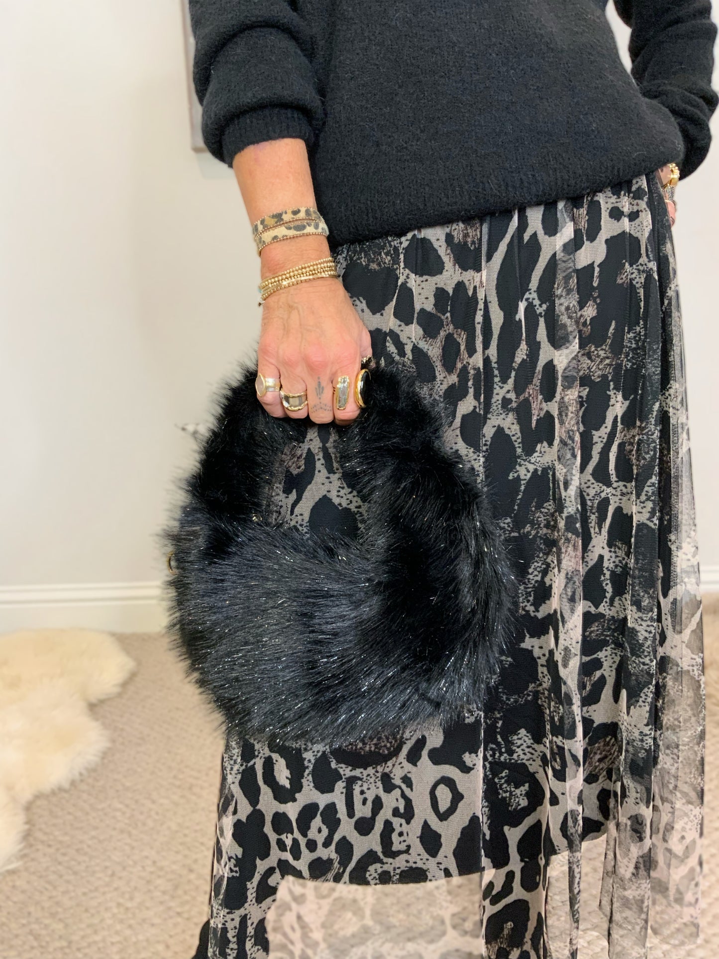Faux Fur Sparkle Grab-Bag