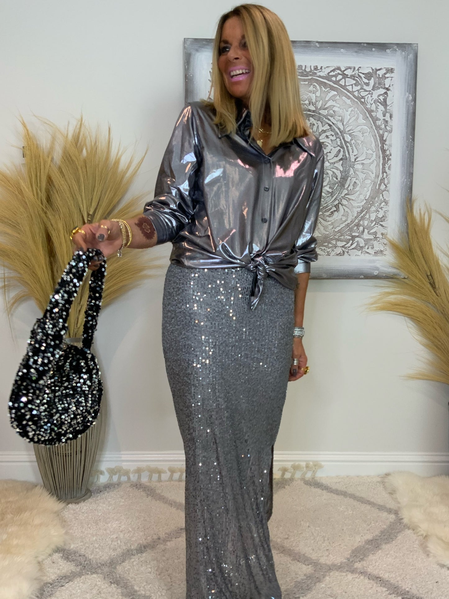 Sequin Maxi Skirt