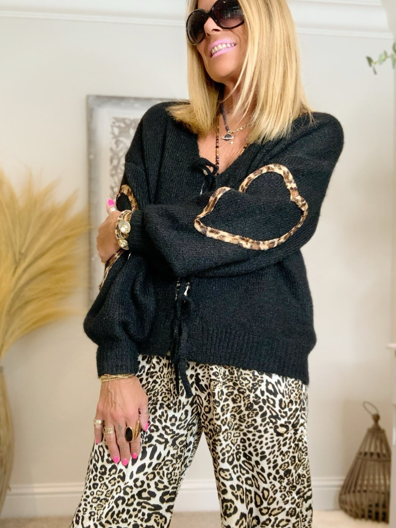 Leopard Heart Tie Cardigan The Fashion Loft Boutique