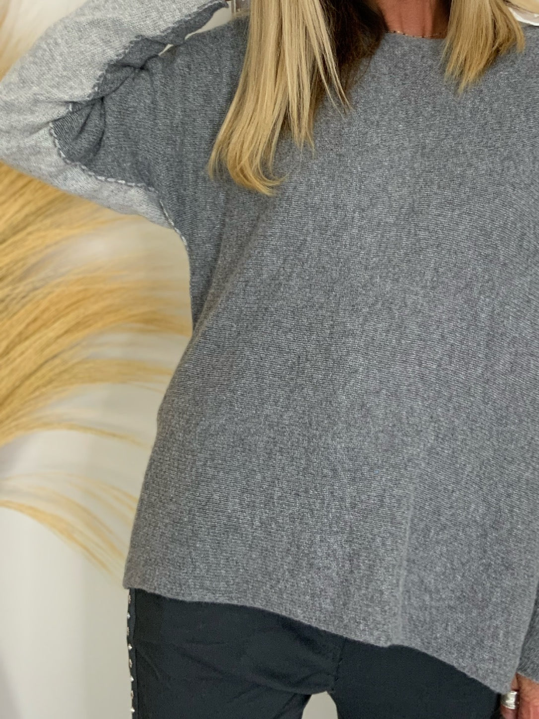 Two-Tone Cashmere Mix Jumper