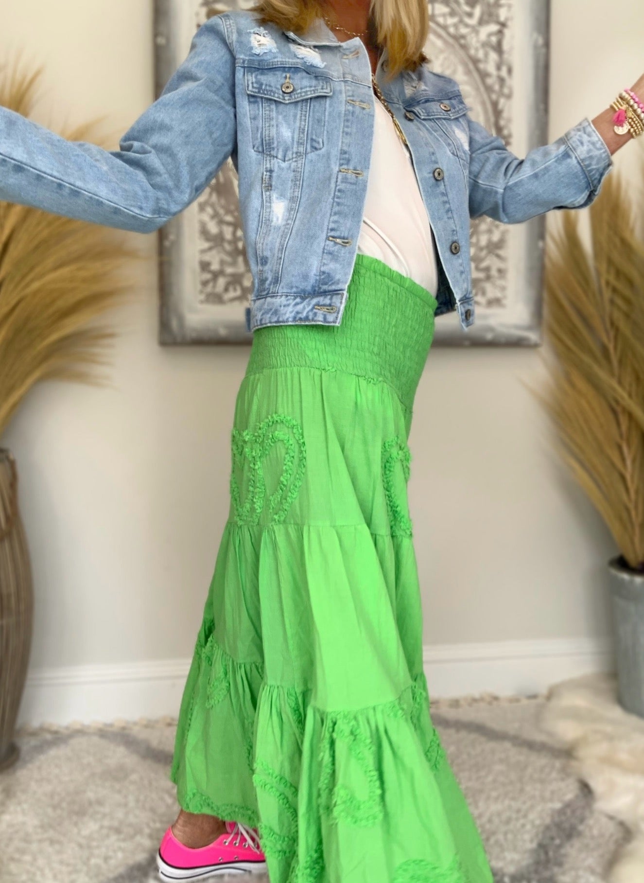 Kitty Heart Maxi Skirt
