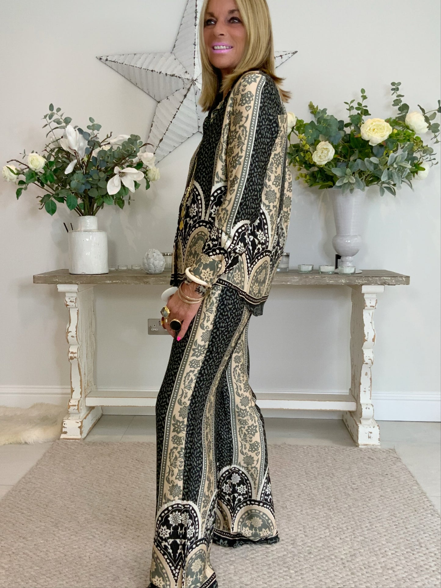 Issy Wide-Leg Print Trouser