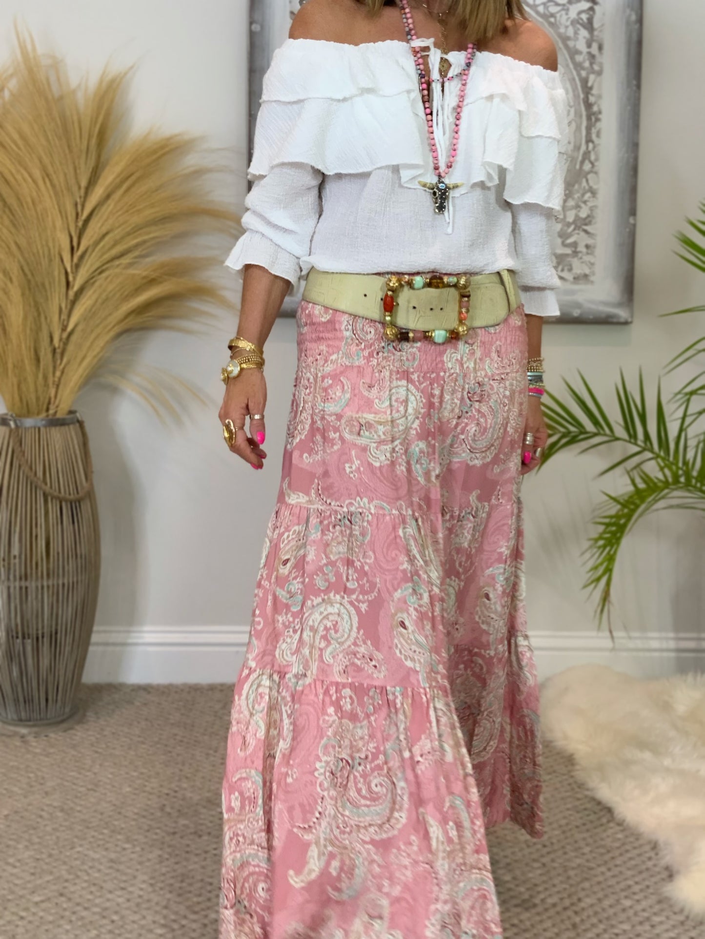 Priscilla Paisley Print Maxi Skirt