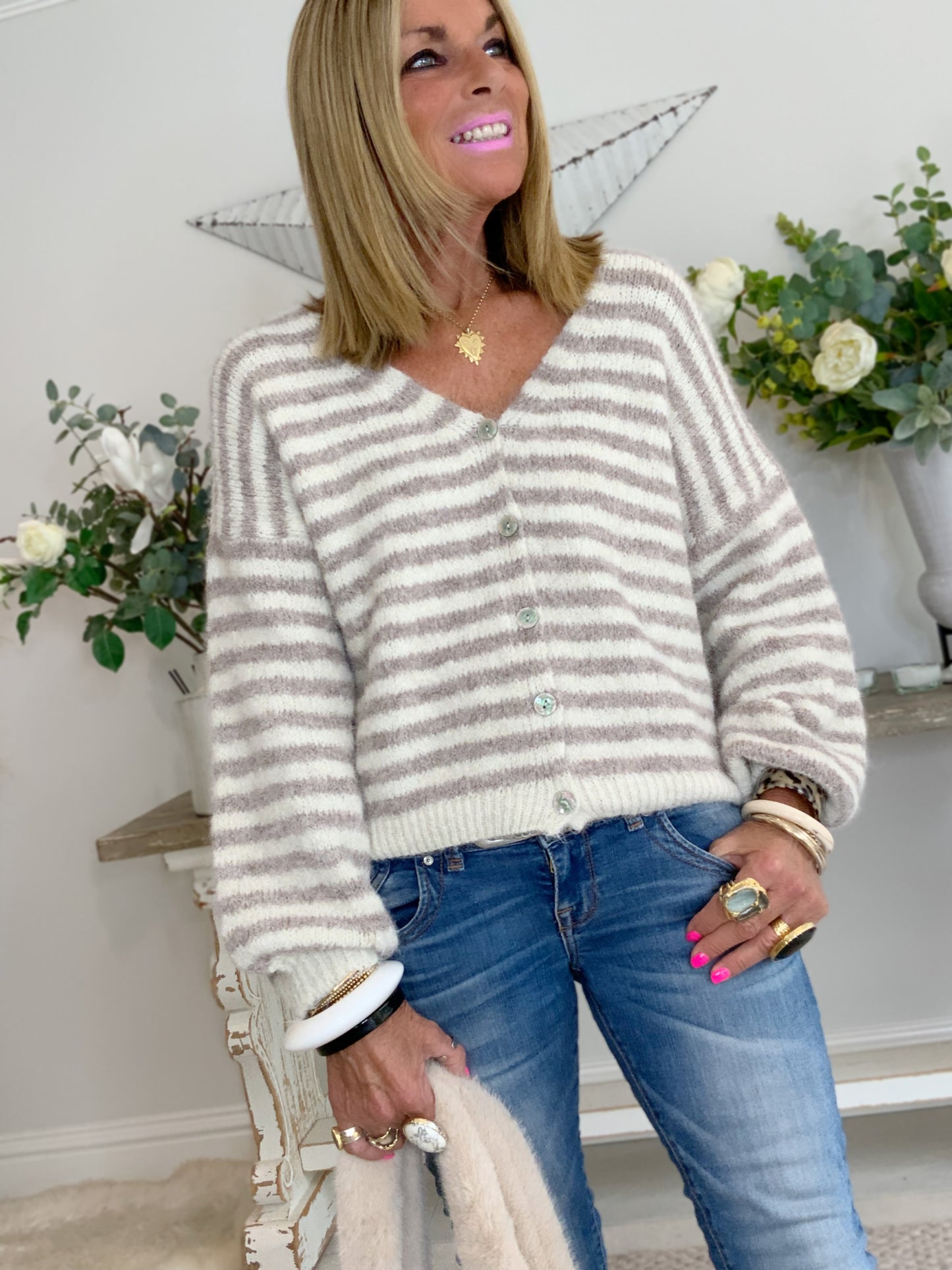Polly Stripe Cardigan