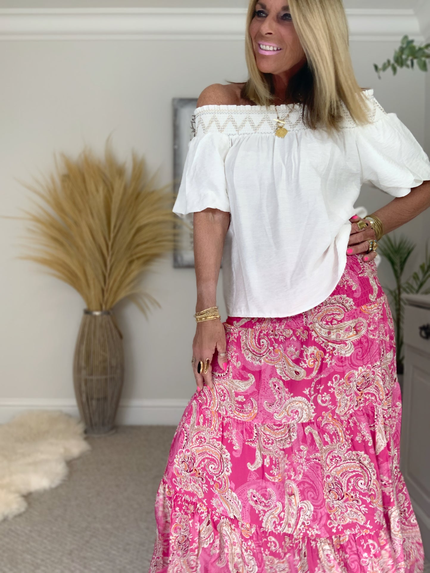 Priscilla Paisley Print Maxi Skirt