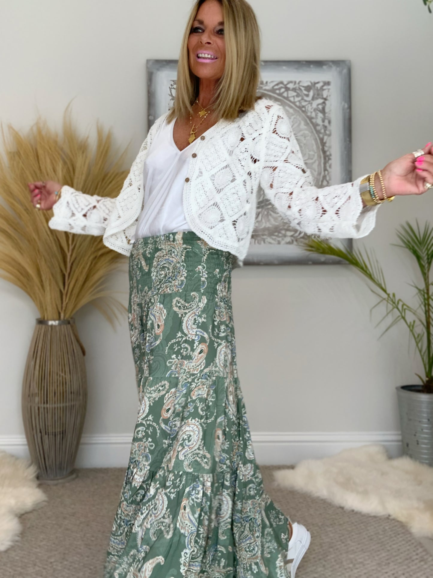 Priscilla Paisley Print Maxi Skirt