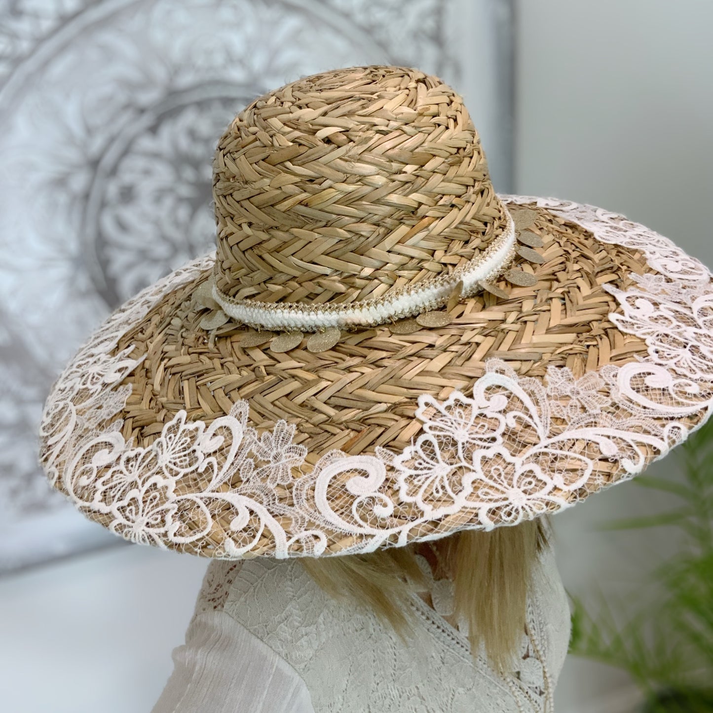 Lace Straw Hat