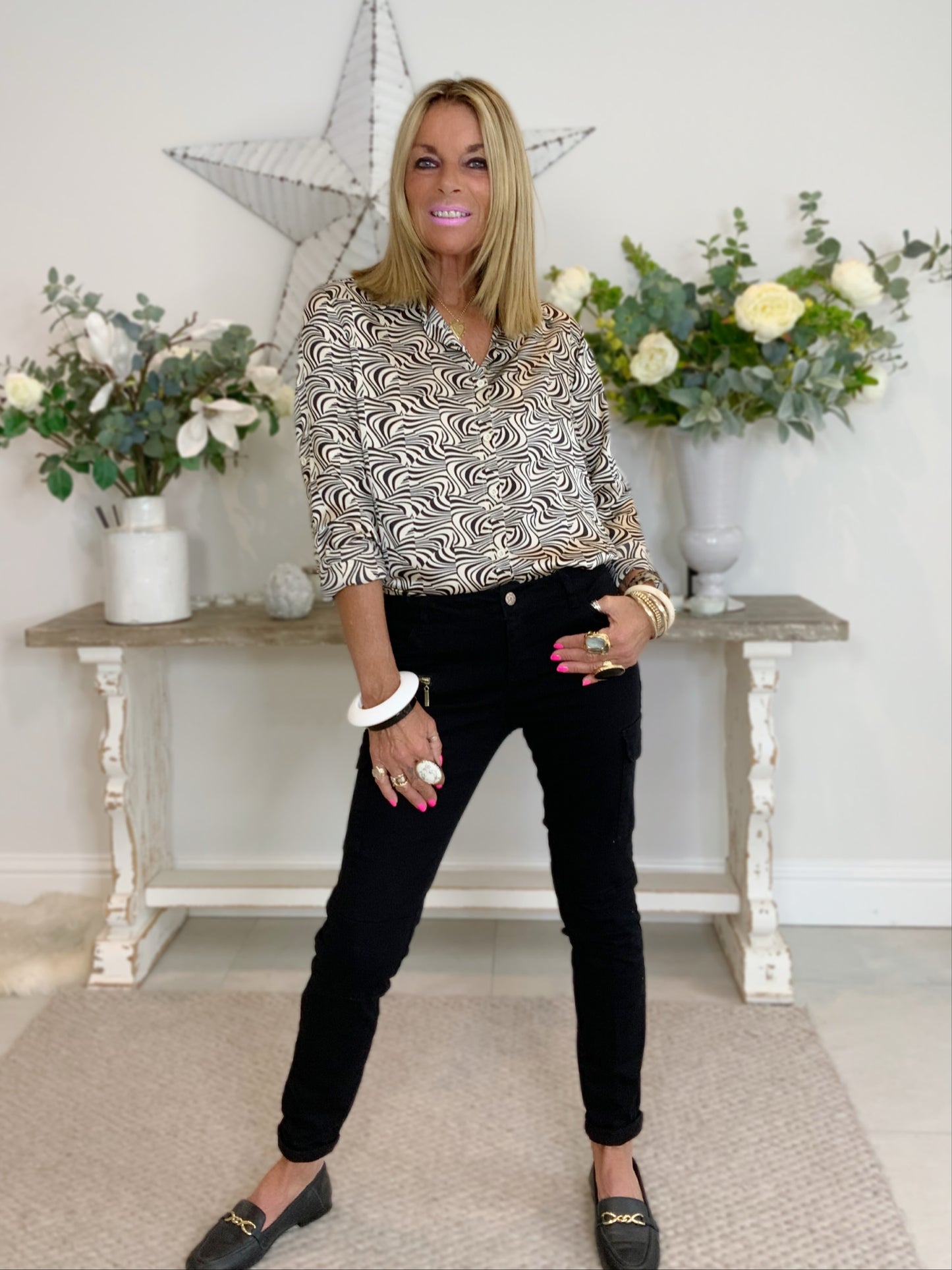 Jessie Swirl Print Shirt Blouse