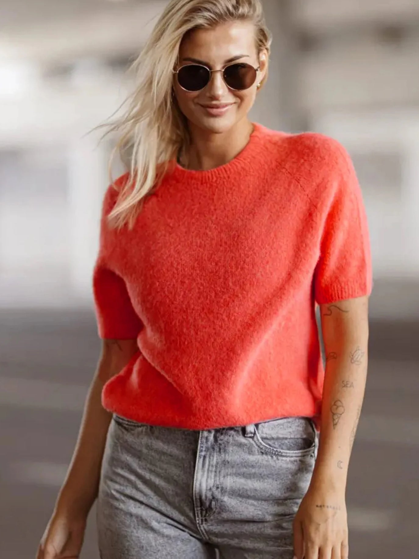 Latika Alpaca Short Sleeve Round-Neck Jumper