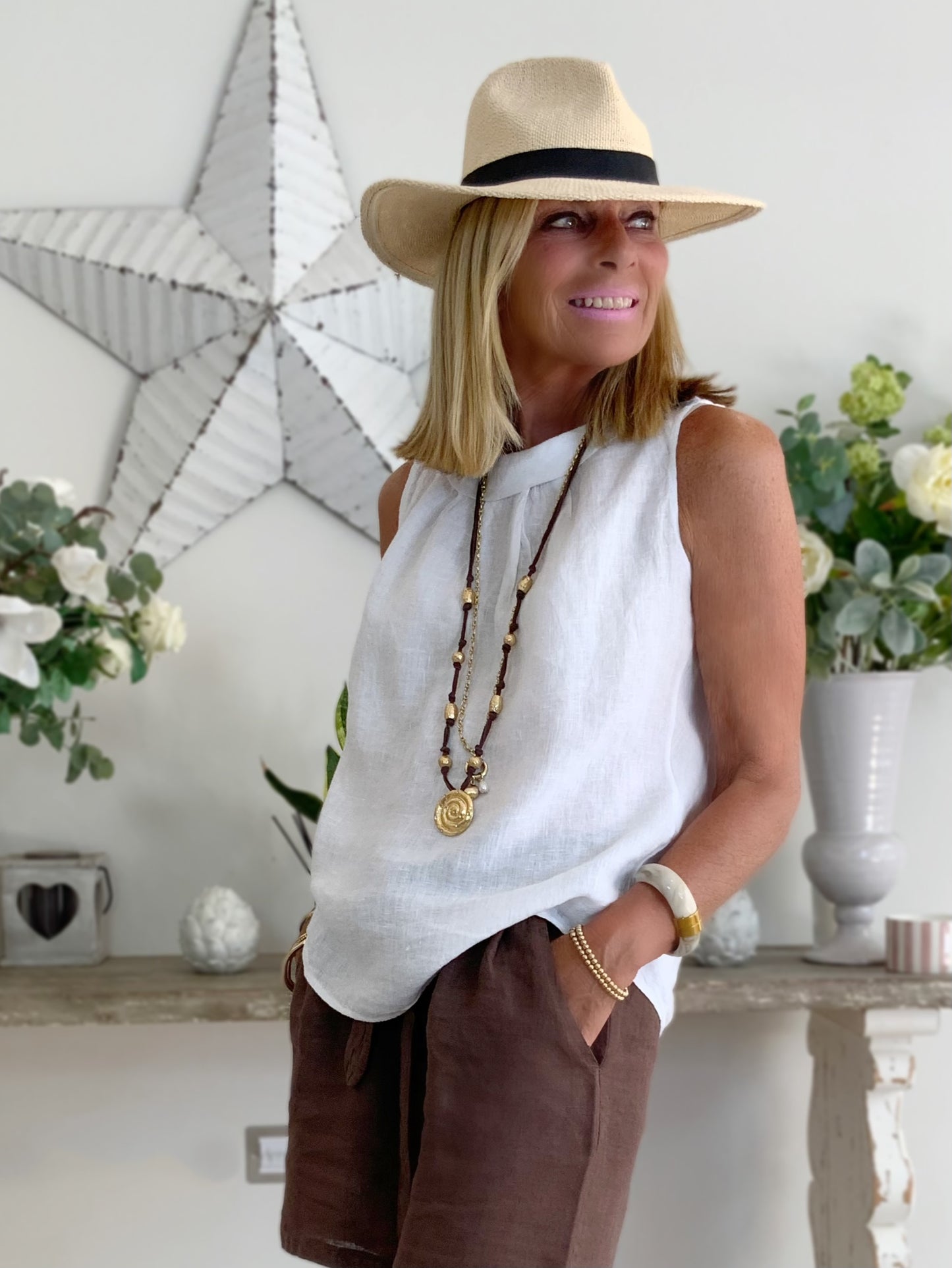 Linen Sleeveless Top