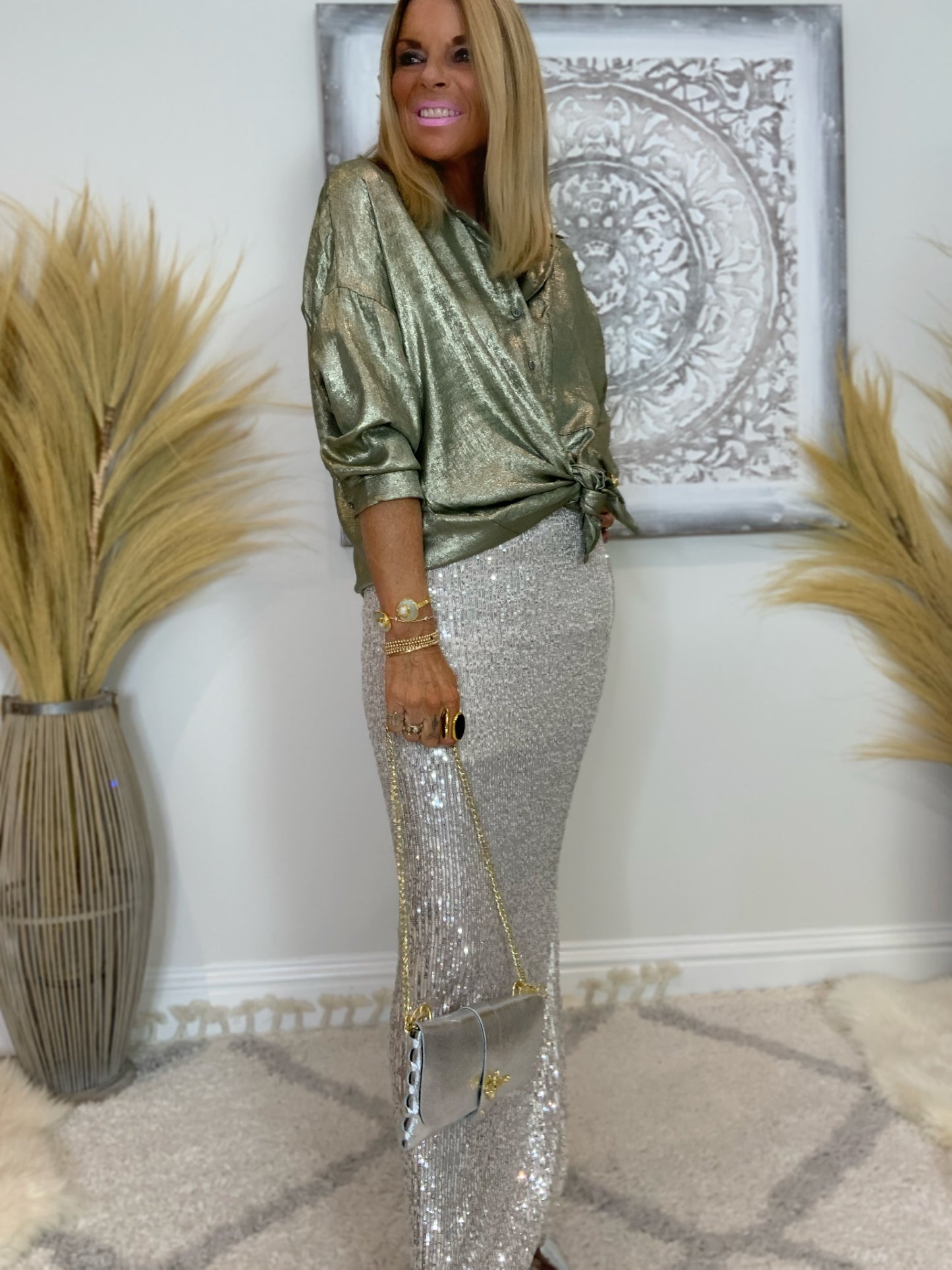 Sequin Maxi Skirt