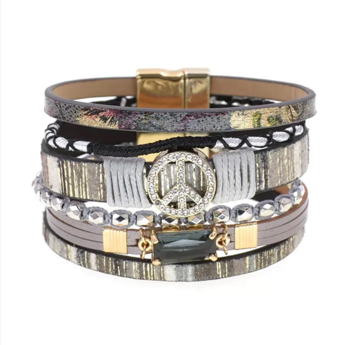 Peace Boho Cuff Bracelet