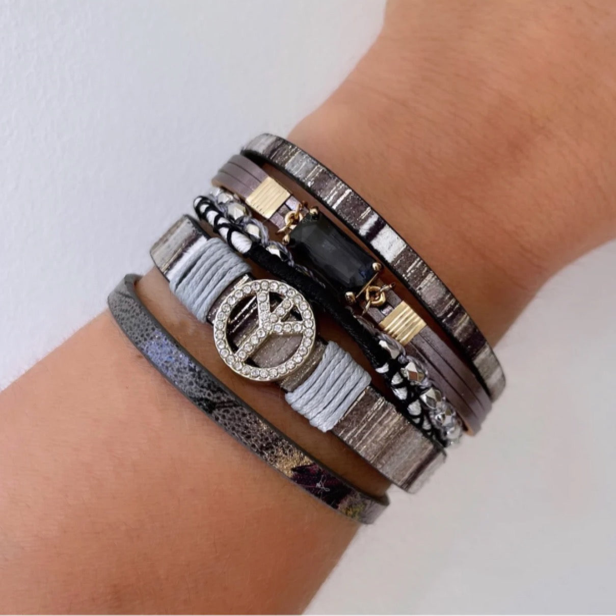 Peace Boho Cuff Bracelet