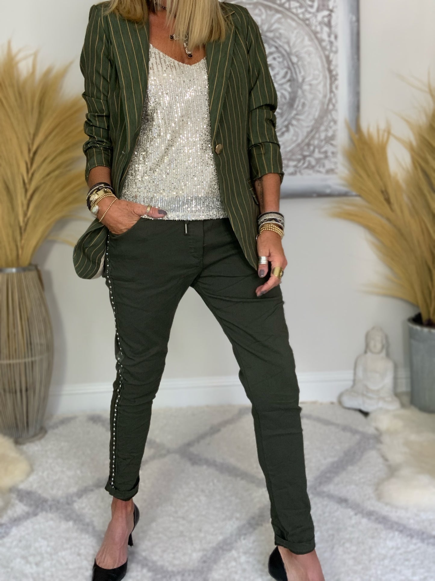 Pull-on Star Strip Trouser