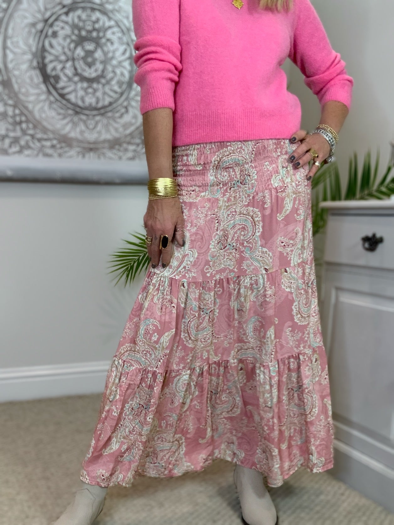 Priscilla Paisley Print Maxi Skirt