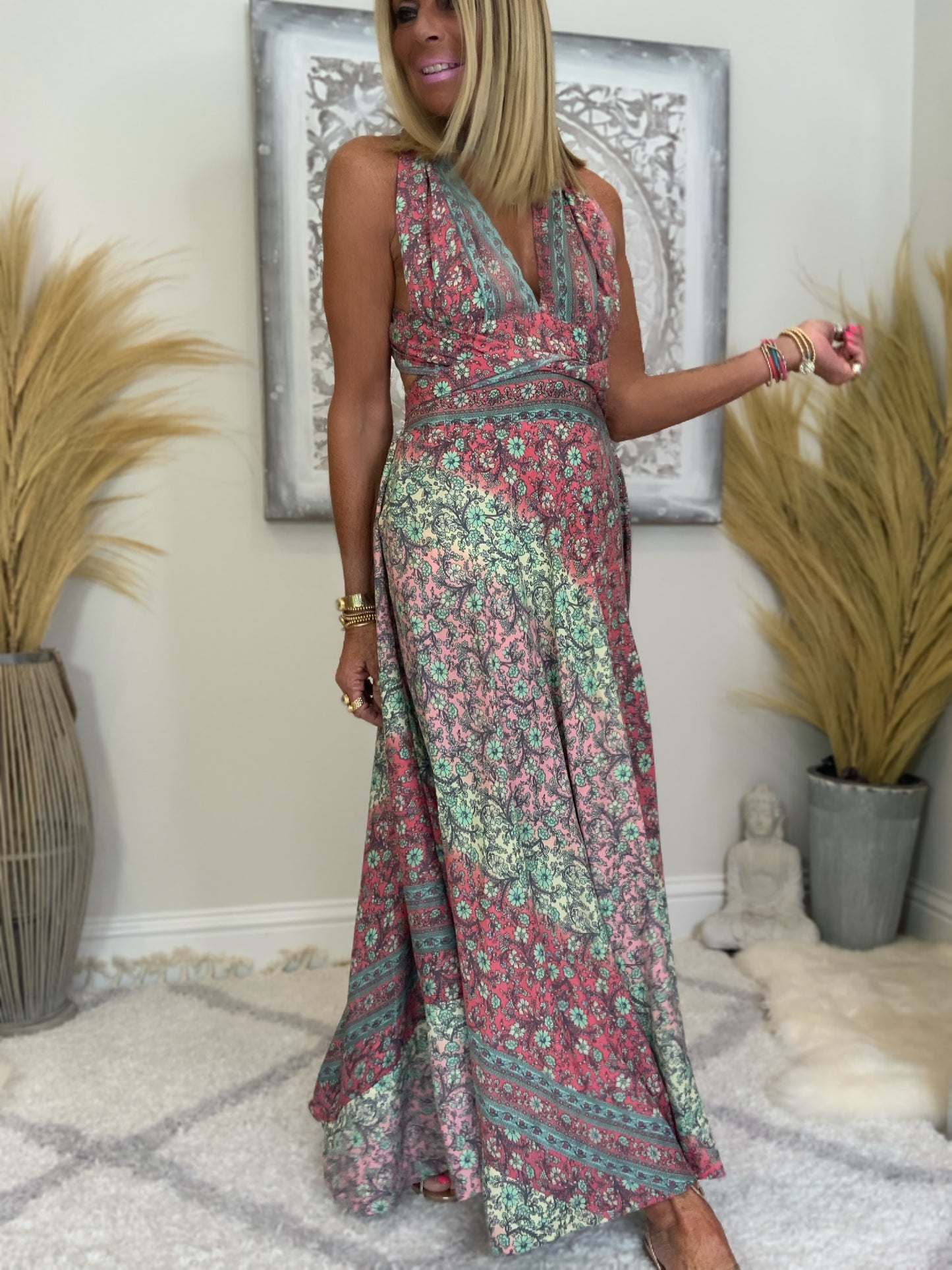 Hana Cross-Over Halter Neck Maxi